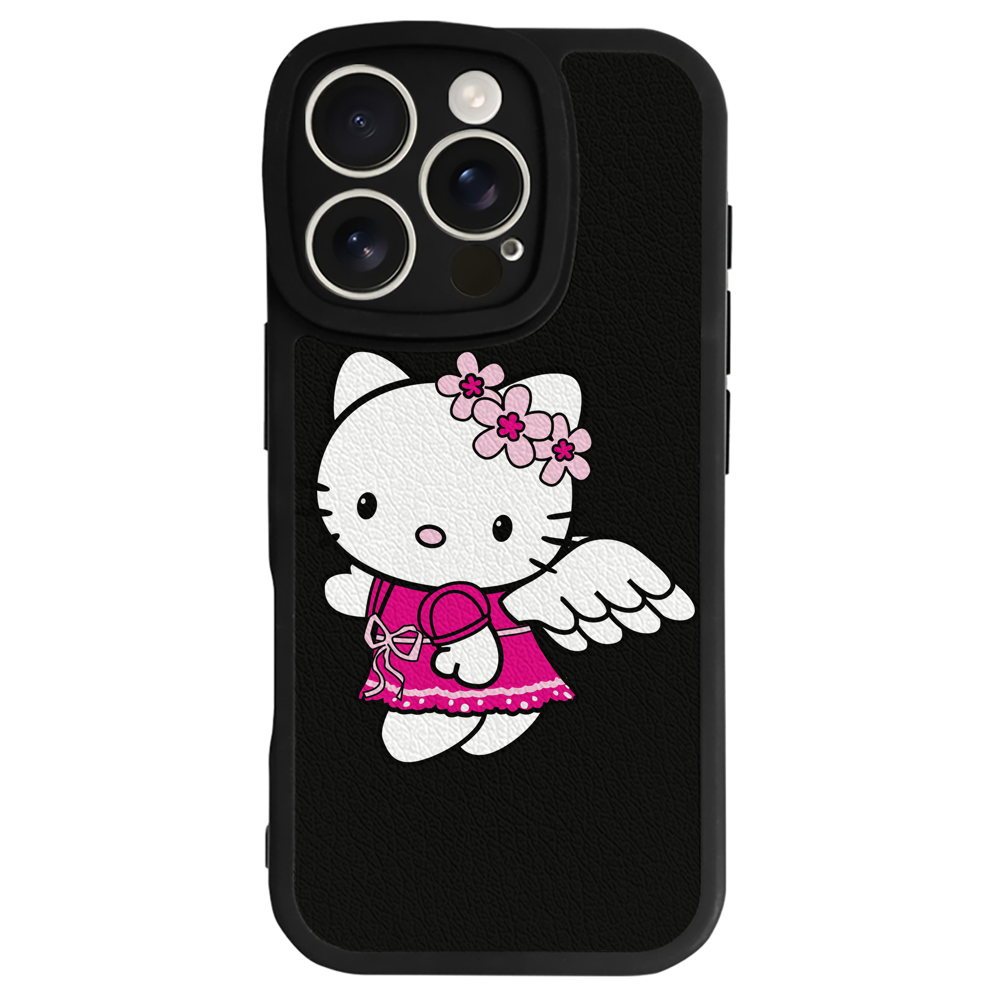 （画像用） Hello Kitty ハローキティ 【iPhone 16シリーズ対応】シリコンスマホケース（レザー調） 材質：シリコン